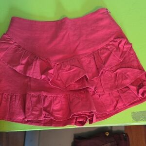 Tularosa Fuchsia Ruffled Mini Skirt